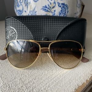 Rayban aviator brown/gold sunglasses